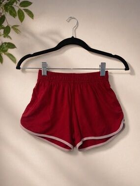 bcg Red Athletic Shorts with White Trim